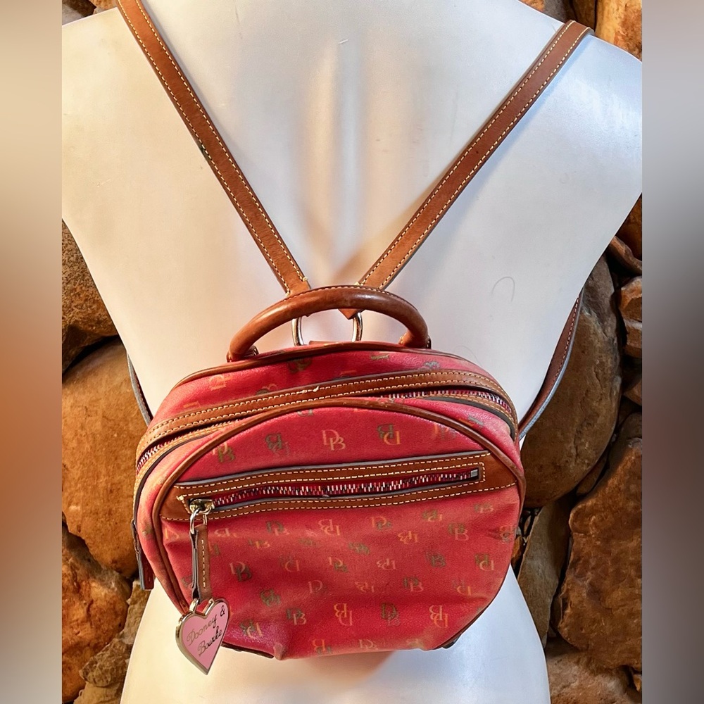 Dooney & Bourke Vintage Y2K Signature Round Monogram Handbag Small Backpack